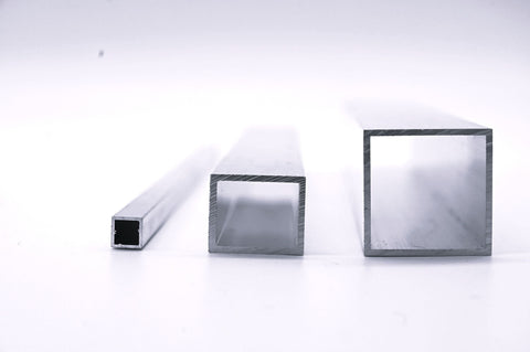 Produktfoto Aluminium Vierkantrohre in verschiedenen Größen