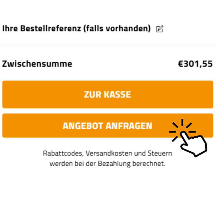 Neu: Angebot direkt im Warenkorb anfragen