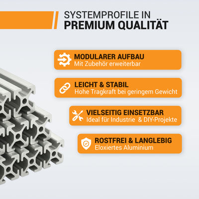 aluminium system profiles 20x20 Nut 6 black
