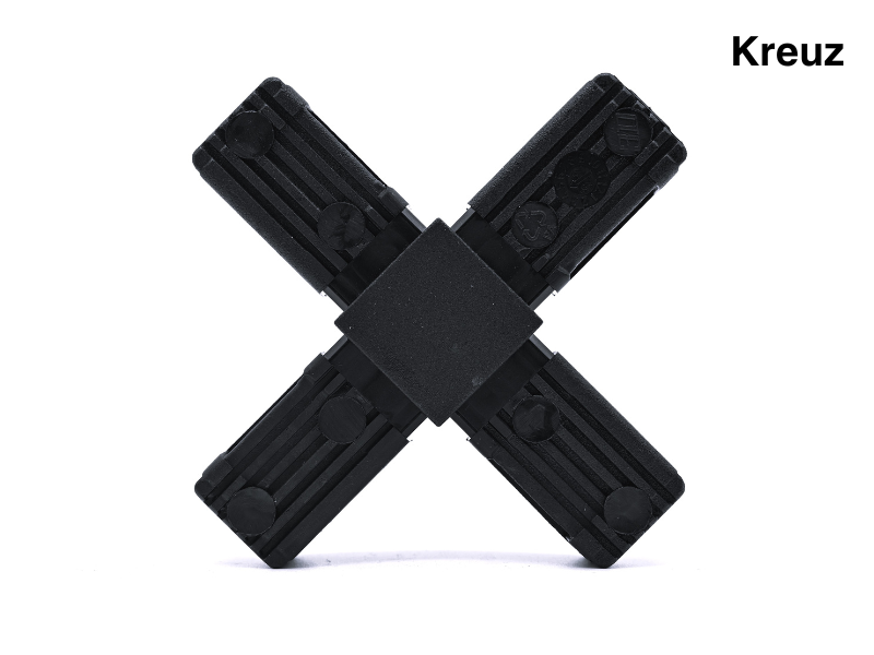 Steckverbinder Kreuz für 30x30x2,0 mm (mit Stahlkern)