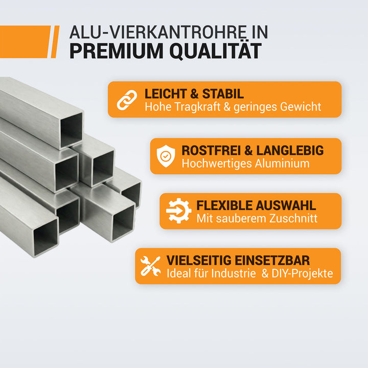 Fits Metall | Aluminium Vierkantmaterial | AlCuMg1 | 25x25 mm | Länge